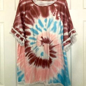 Womens Plus, Tie-Dye Boutique Top